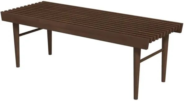 Mia - Mid-Century Modern Bench - Dark Brown