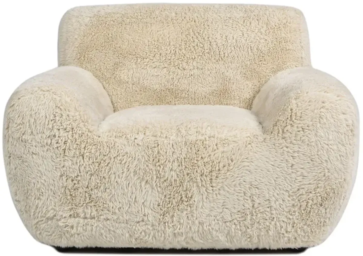 Summit - Faux Sheepskin Overstuffed Arm Chair - Cream Beige