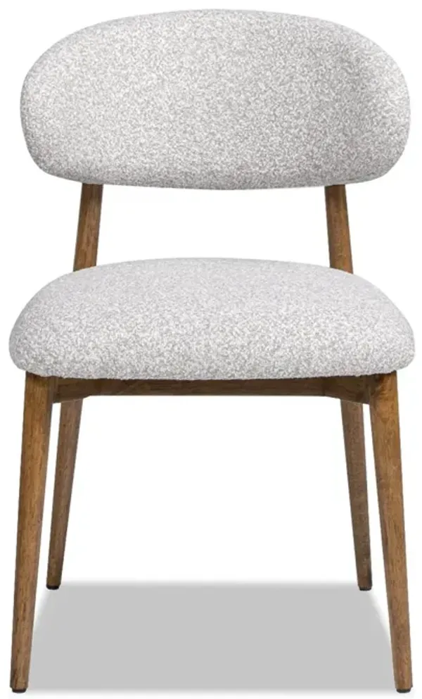Locke - Modern Upholstered Dining Chair With Frame - Salt / Pepper