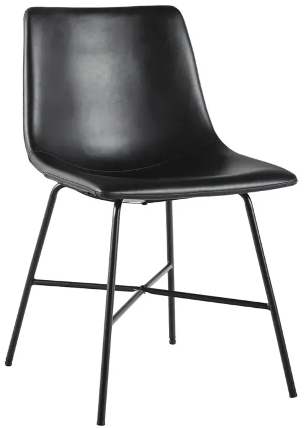 Modern Upholstered Dining Chair With Metal X Base (Set of 2)