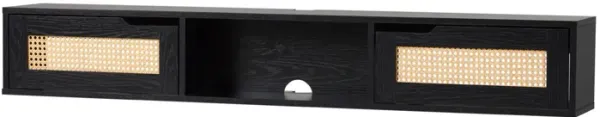 Modern Rattan Door Floating TV Stand For TVs Up To 65"