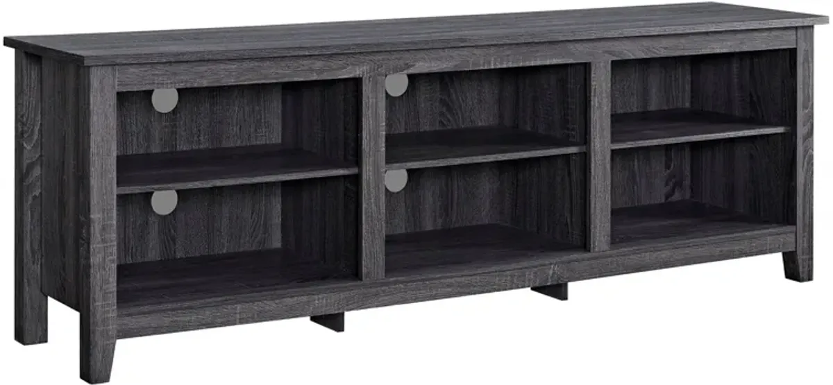 Modern Transitional 3 Shelf Open Storage 70" TV Stand For 80" TVs