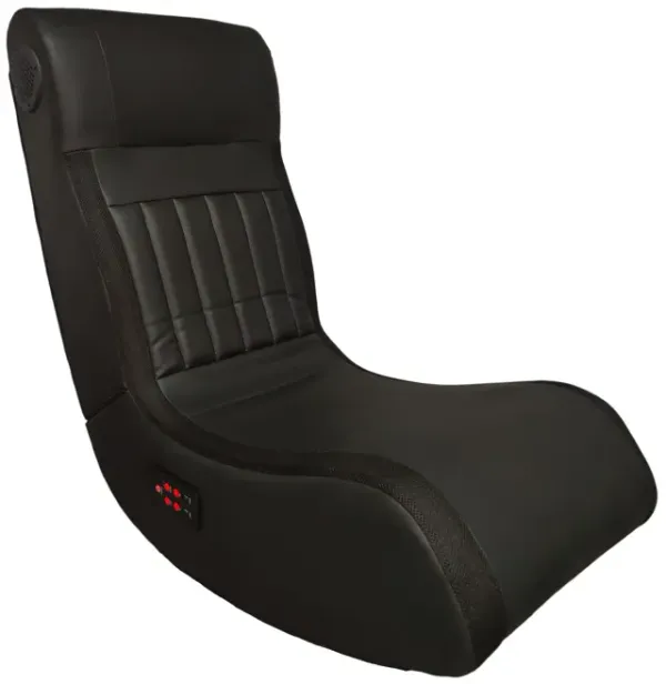 Foldable Gaming Chair With Onboard Speakers, LED Strip Lighting, Bluetooth, Vibration Massage, USB Charging Port - Black