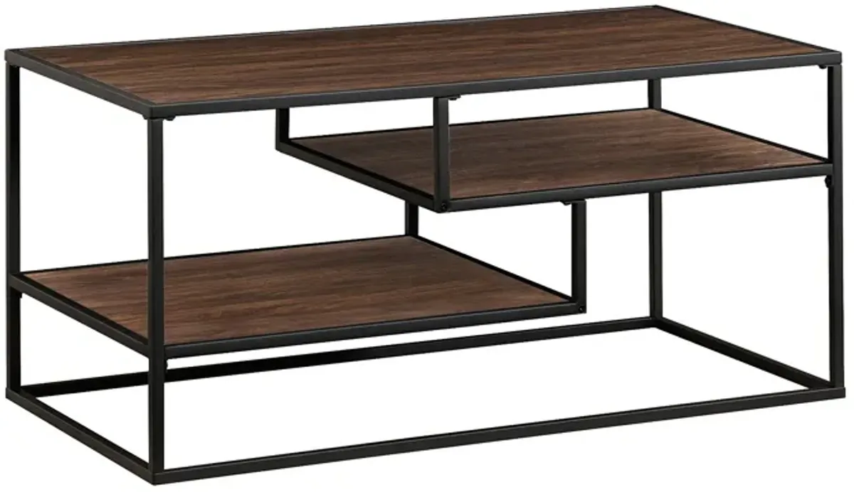 2 Tone Metal Coffee Table - Dark Walnut