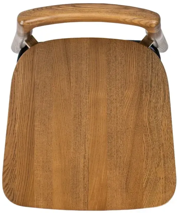 Sven - Modern Minimalist Low Back Counter Stool - Dark Brown Walnut