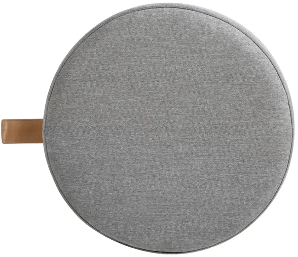 Brandy - Round Upholstered Storage Ottoman With Leather Accent