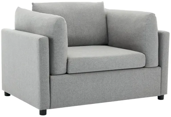 Wide Modern Oversized Armchair With Ottoman Stool, Single Sofa With Lumbar Support, Accent Chair