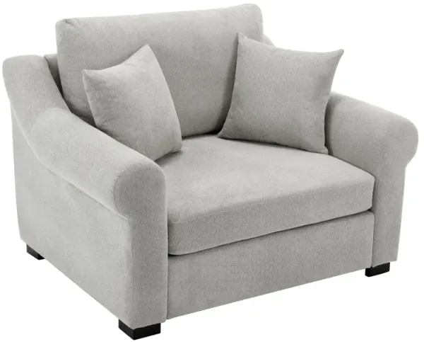 Modern Chenille Oversized Armchair, Chair And A Half, Single Sofa