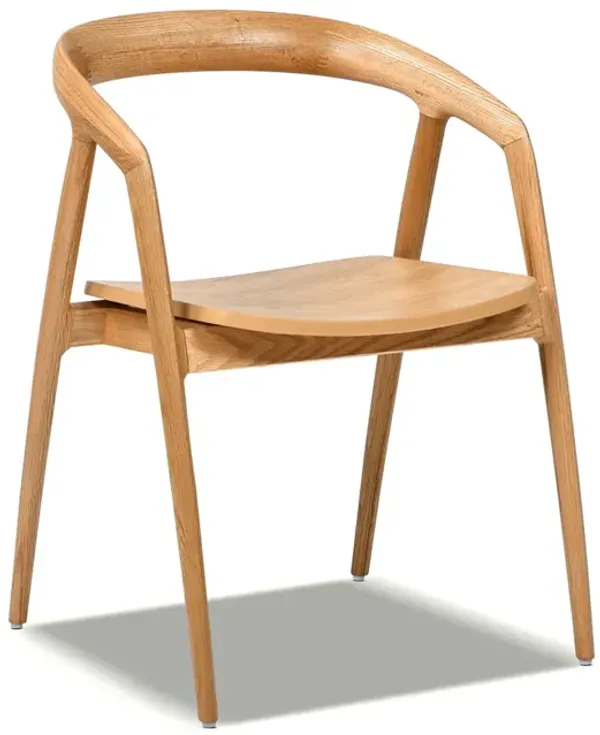 Simeon - Scandinavian Sculpted Dining Chair - Warm Natural Brown