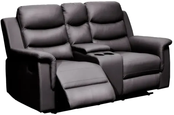 2 Seat Reclining Loveseat With Middle Console Slipcover, Stretch Loveseat Reclining Sofa Covers - Black