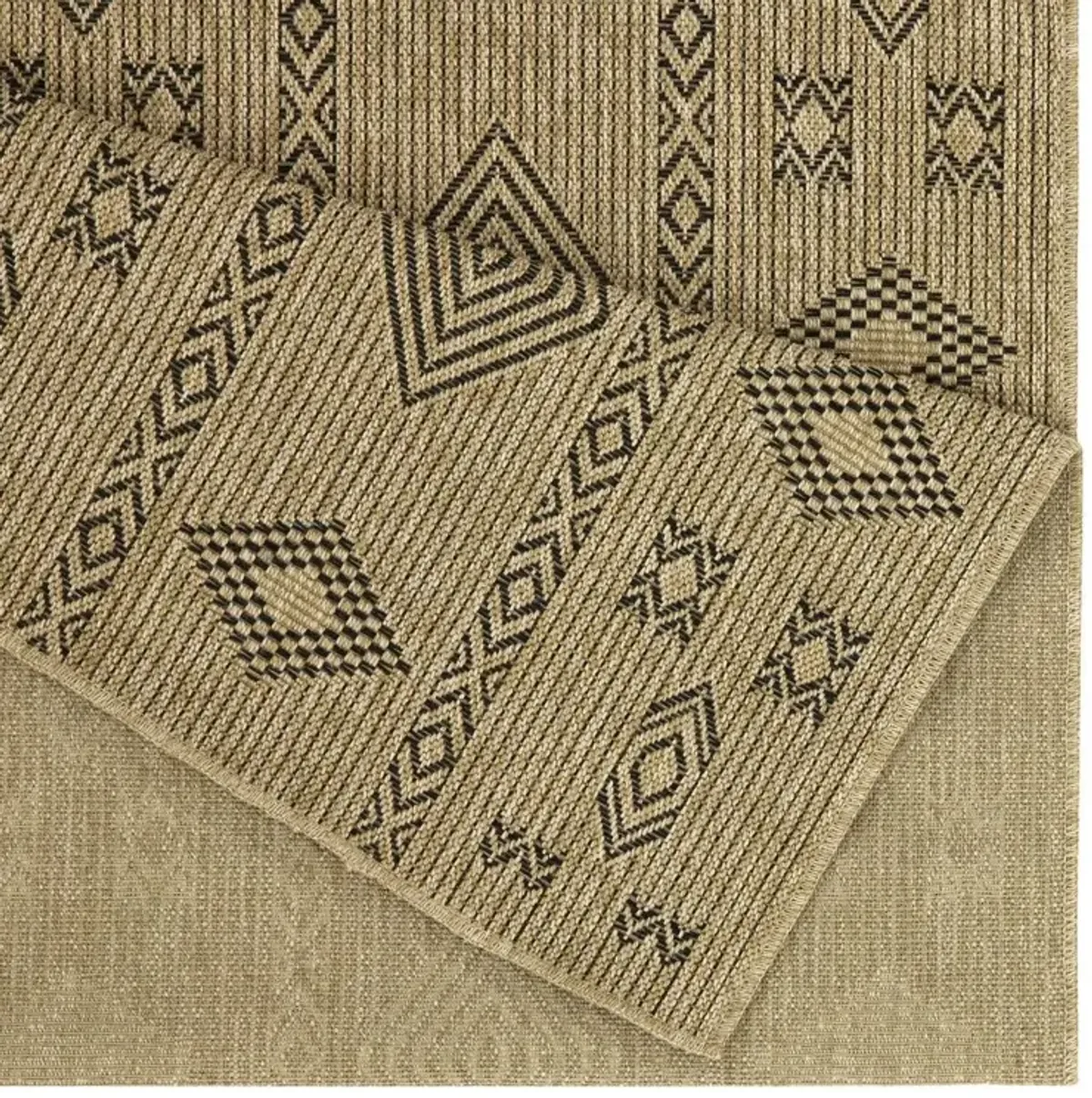 Earth - 2'7" X 7'3" Indoor, Outdoor Area Rug - Jute / Black