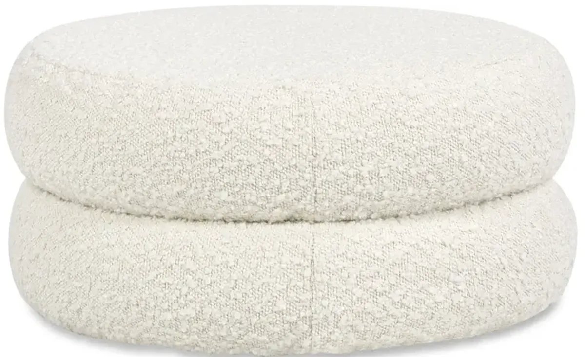 Homary - Floor Cushion Footrest Ottoman - Ivory White