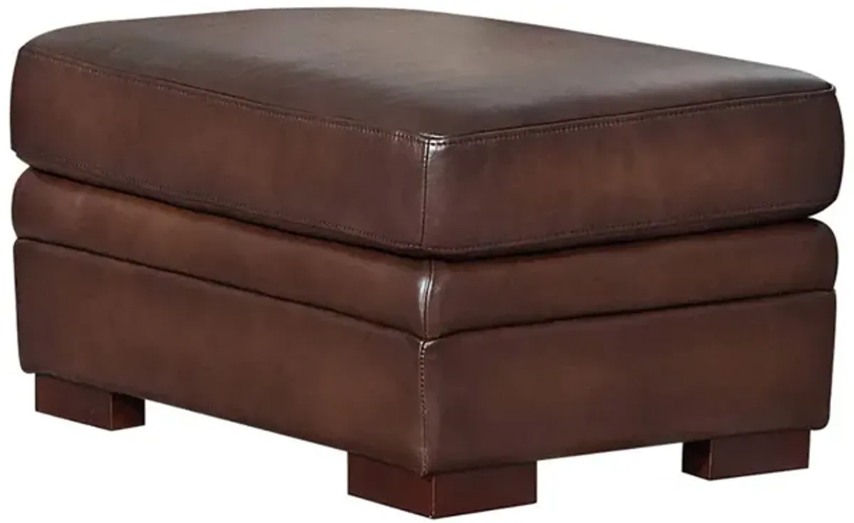 Brookfield - Leather Ottoman - Caramel