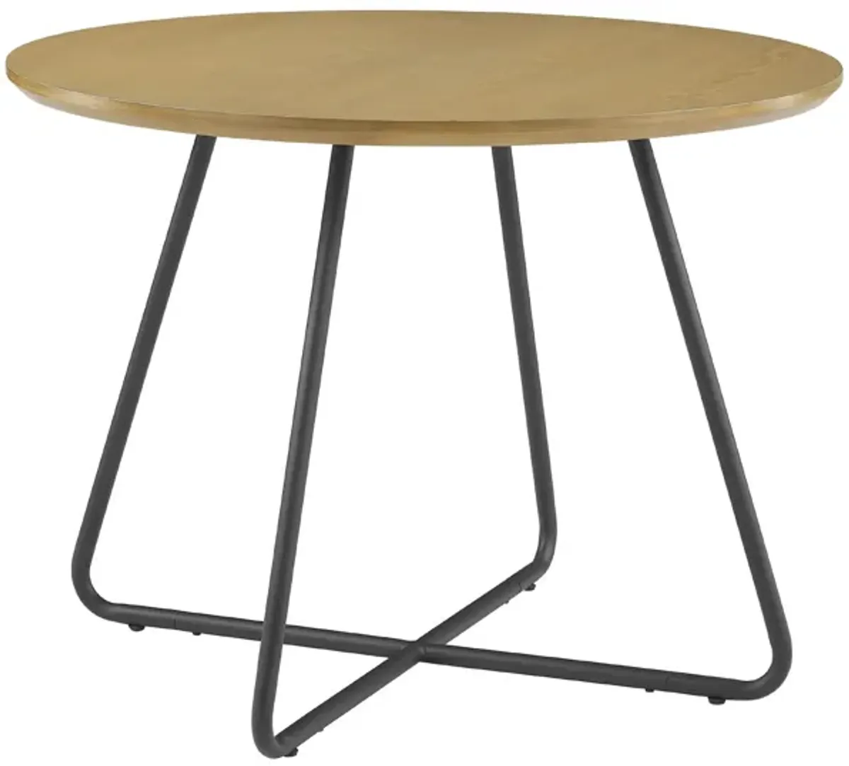 Modern Curved X Base Round Dining Table - English Ash