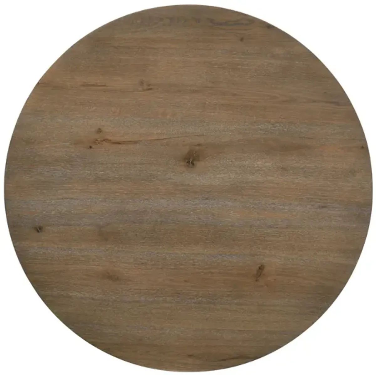 Brutus - 5 Piece Wide Round Dining Table With Wheat Colored Chairs (Set of 5) - Vintage Walnut