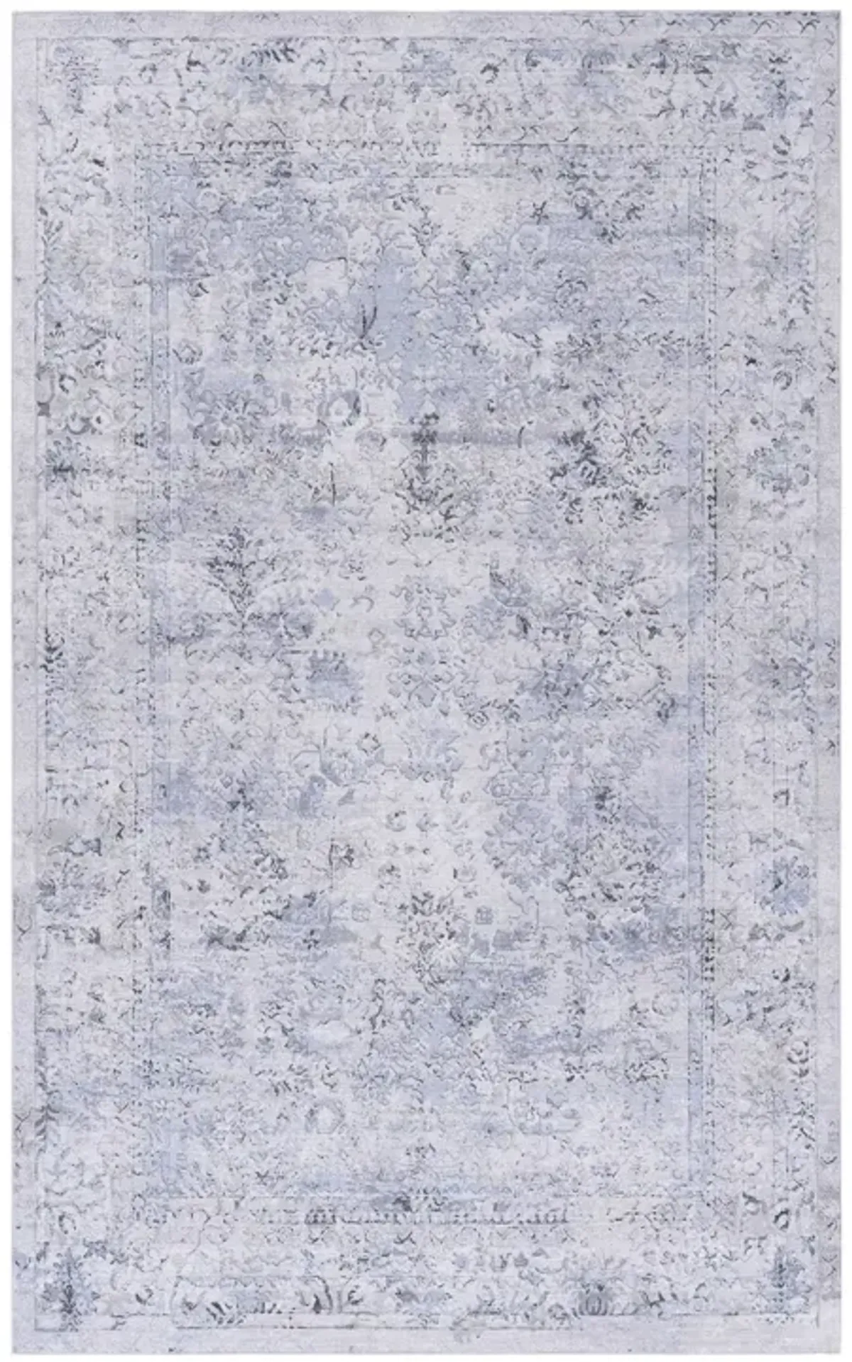 Maval - 2' X 3' Washable Area Rug - Blue / Cream
