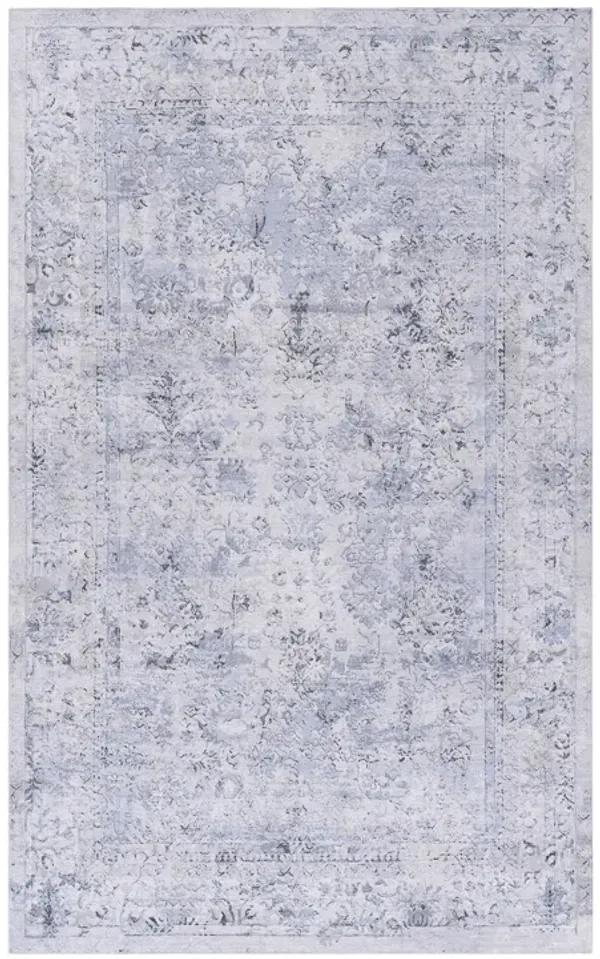 Maval - 4' X 6' Area Rug Washable - Blue / Cream