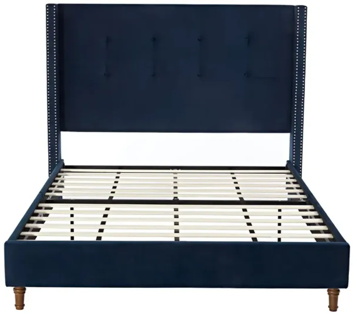 Peyton - Upholstered Bed With 54" High Headboard, Traditional Hand Buttoned Tufting