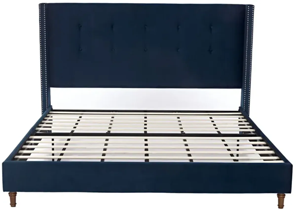 Peyton - Upholstered Bed With 54" High Headboard, Traditional Hand Buttoned Tufting