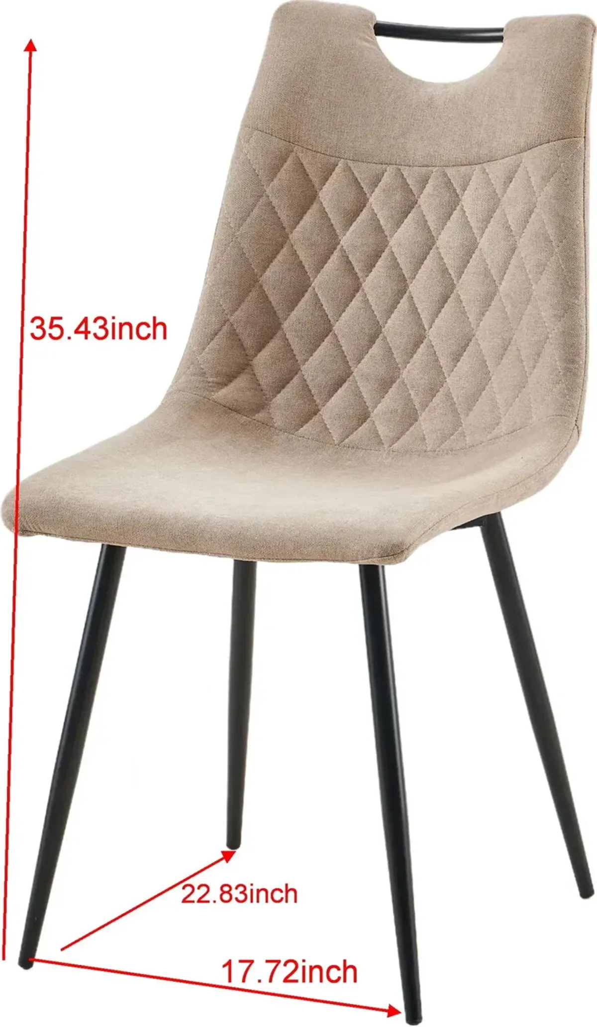 Seat Chair, Dining Chair, Coffee Chair (Set of 4) - Black / Beige