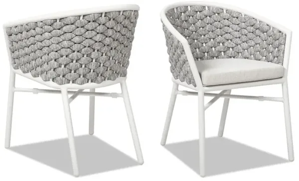 Rowan - Rope Barrel Back Patio Dining Chairs (Set of 2) - Optic White