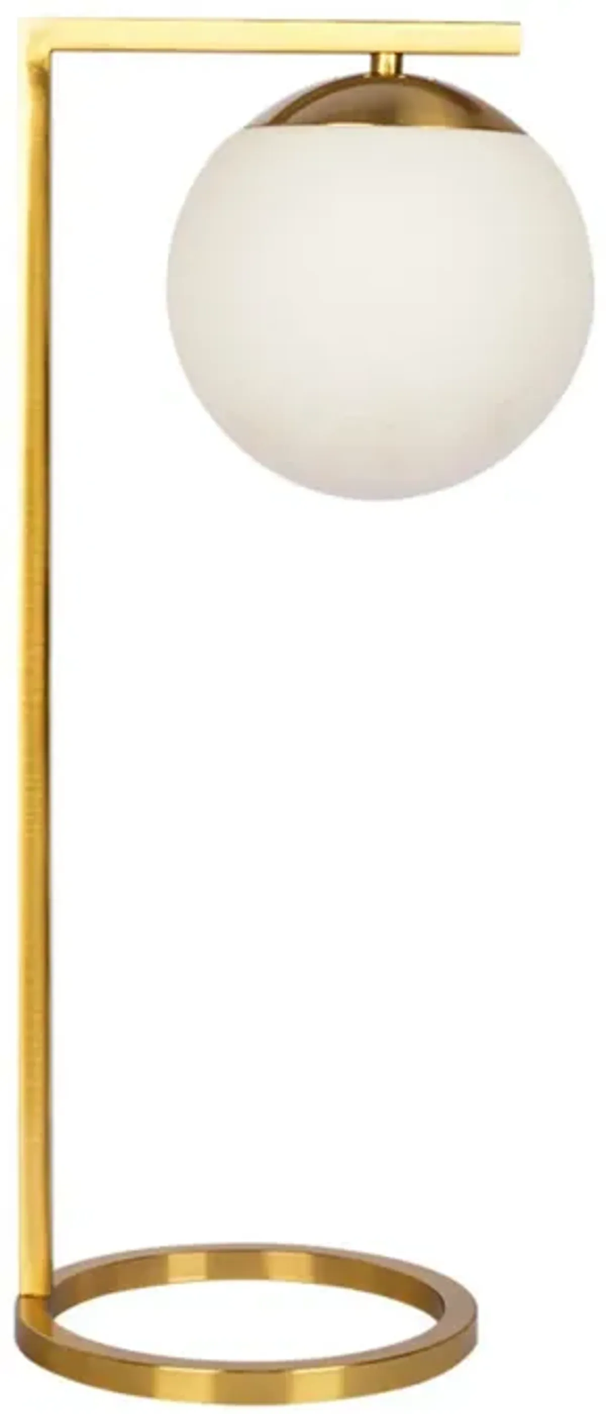 Globe - Table Lamp Opal With Dimmer Switch Inline - Gold / White