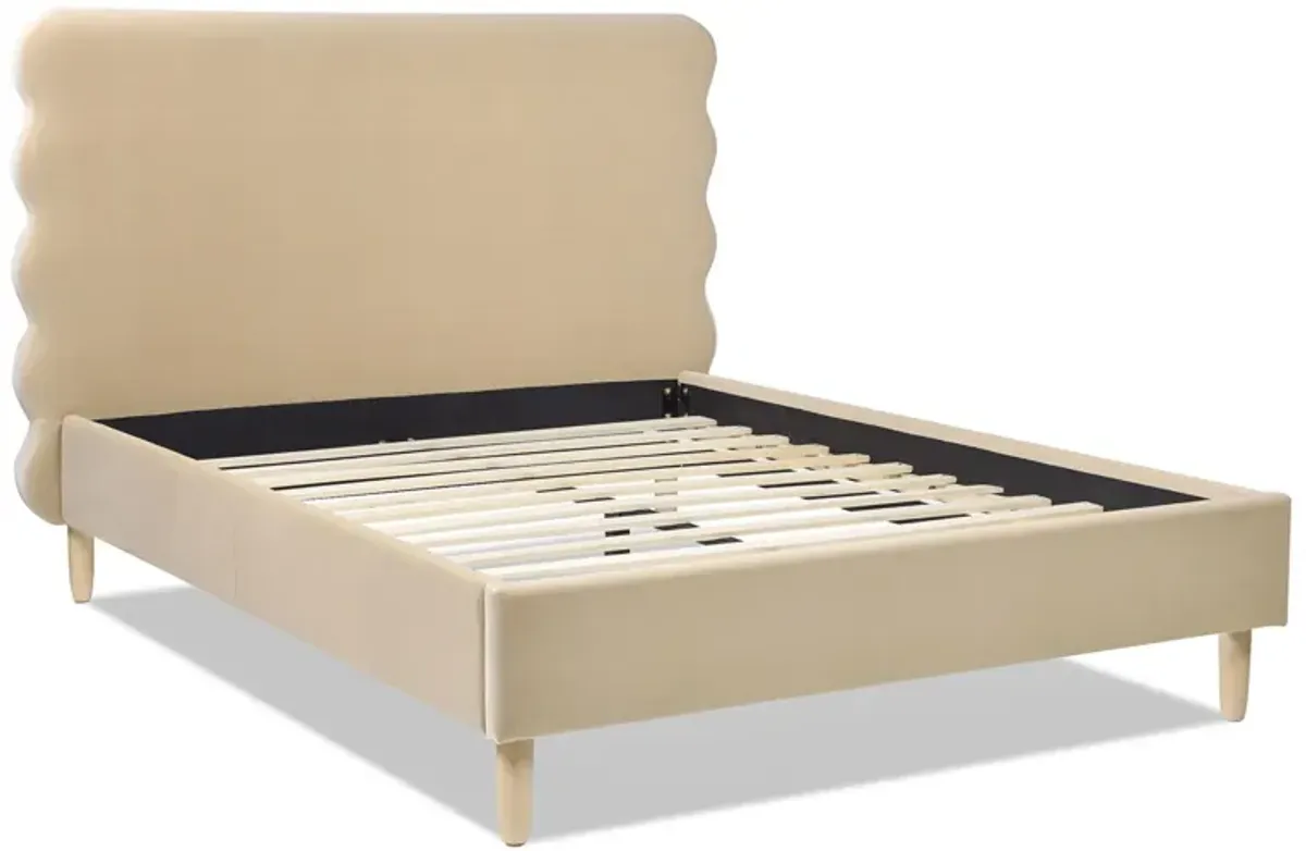 Stockholm - Modern Wavy Headboard Platform Bed