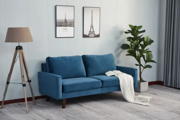 Luxurious Comfort Stationary Loveseat - Space Blue