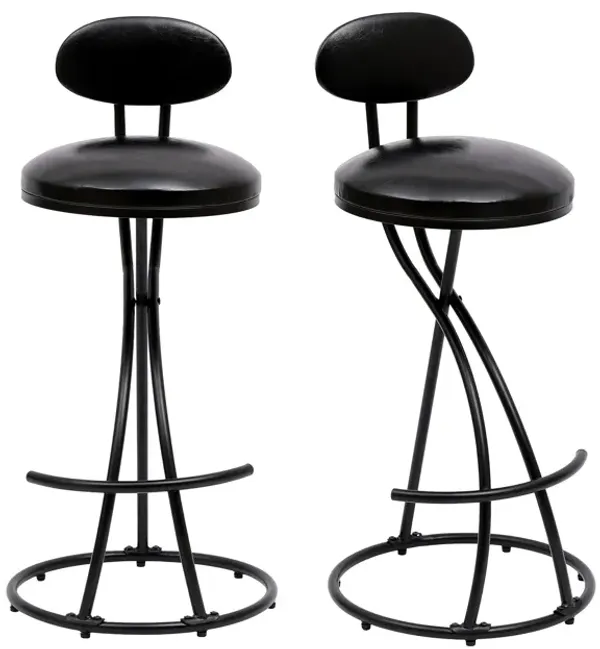 Bar Stools Upholstered Counter Height Barstools For Kitchen Island Modern PU Leather Dining Chairs With Footrest (Set of 2)