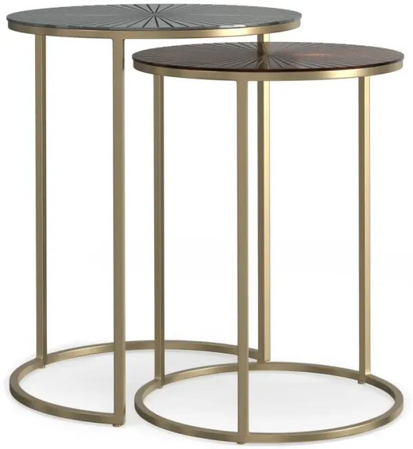 Drake - 2 Piece Nesting Table - Antique Nickel / Antique Copper