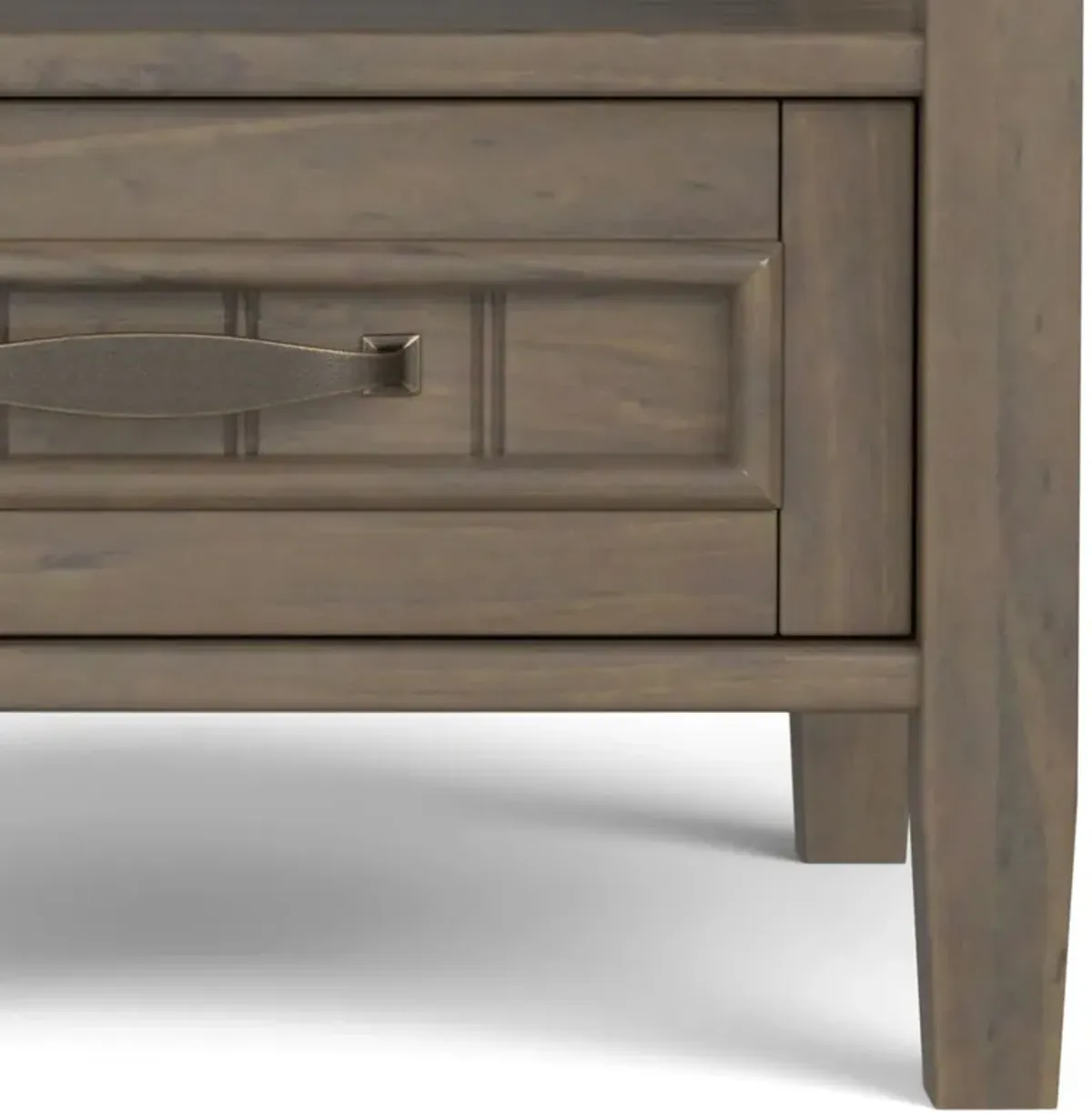 Lev - End Table With Bottom Drawer - Smoky Brown
