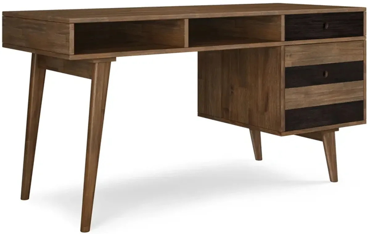 Clarkson - Desk With Side Drawers - Rustic Natural Aged Brown