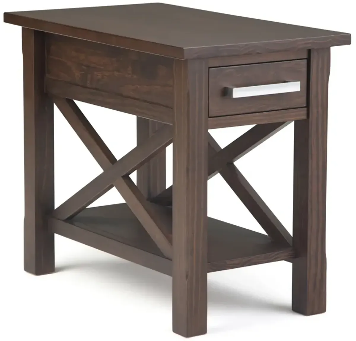 Kitchener - Narrow Side Table - Warm Walnut Brown