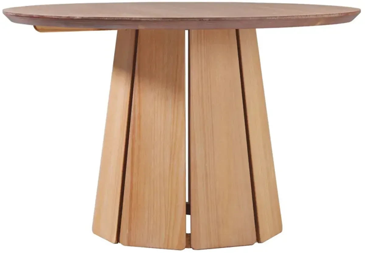 Round Pedestal Dining Table - Light Brown