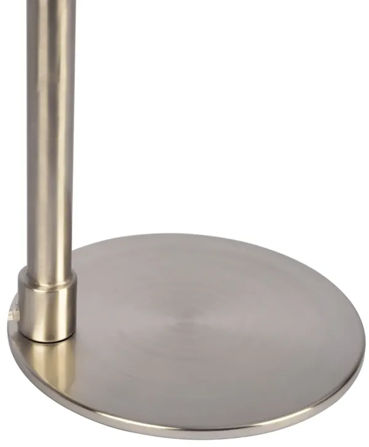 Horizon - Table Lamp With On / Off Switch Curved Base Linen Shade - Brushed Nickel / Silver / White