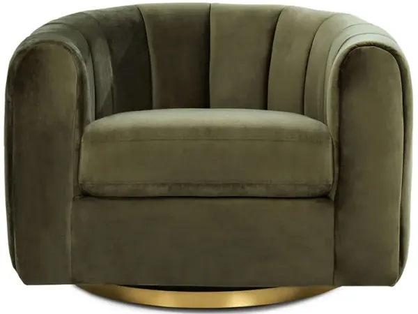 Cosey - Swivel Chair - Gold / Green / Olive Green