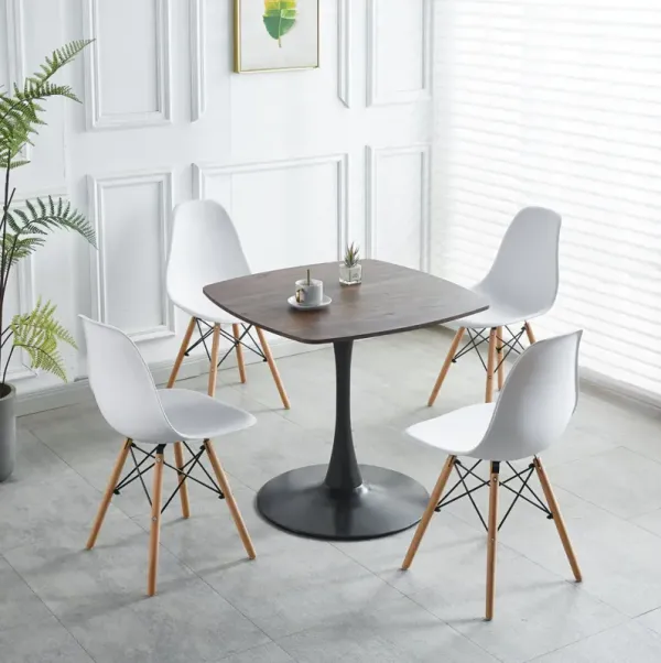 5 Pieces Table And Chair Dining Sets, Kitchen Sets, Coffee Sets, MDF Table And Chair - White
