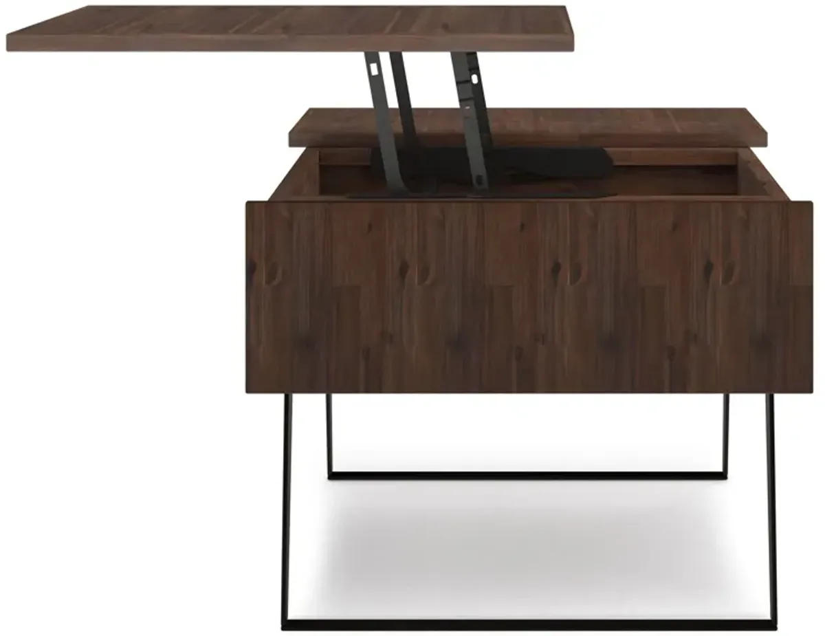 Lowry - Lift Top Coffee Table - Distressed Charcoal Brown