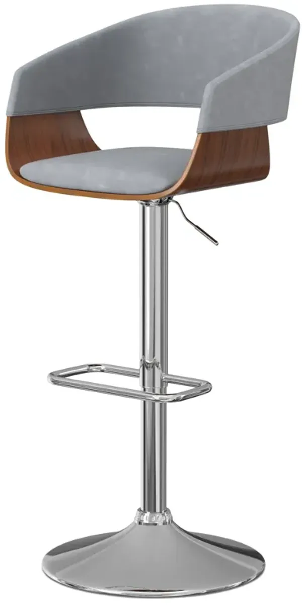 Lowell - Adjustable Swivel Bar Stool - Stone Gray