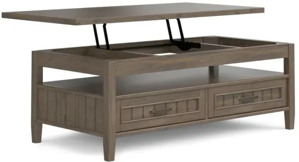 Lev - Lift Top Coffee Table - Smoky Brown