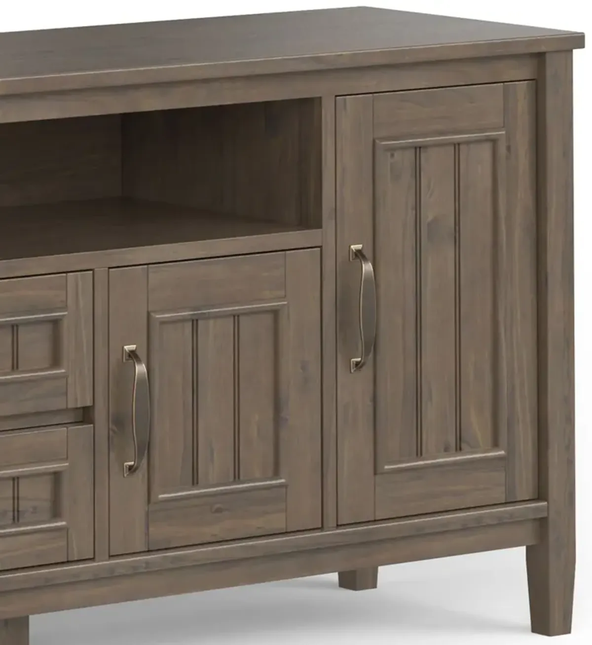 Lev - Handcrafted TV Media Stand - Smoky Brown