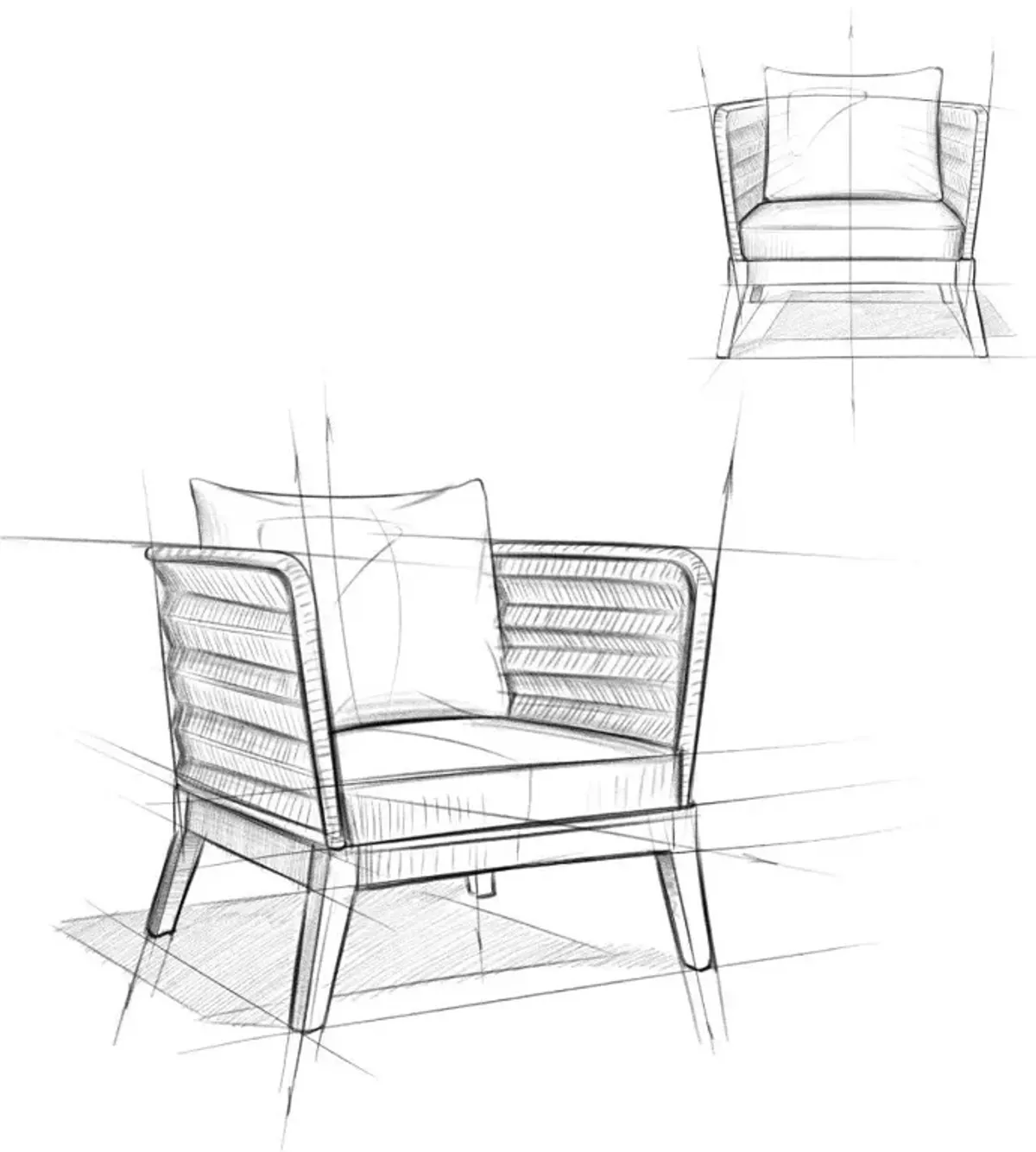 Santiago - Outdoor Conversation Chair - Slate Gray
