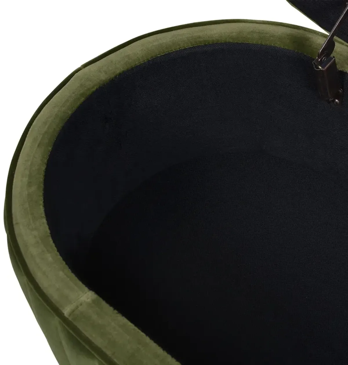 Chloe - Modern Glam Storage Bench - Olive Green