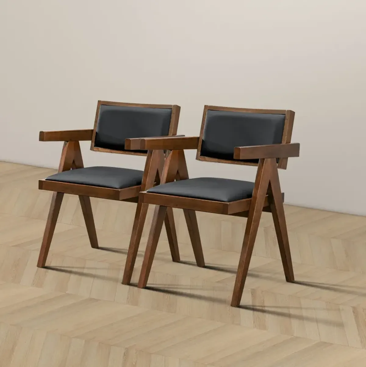 Athena - Dining Chair (Set of 2) - Black / Brown