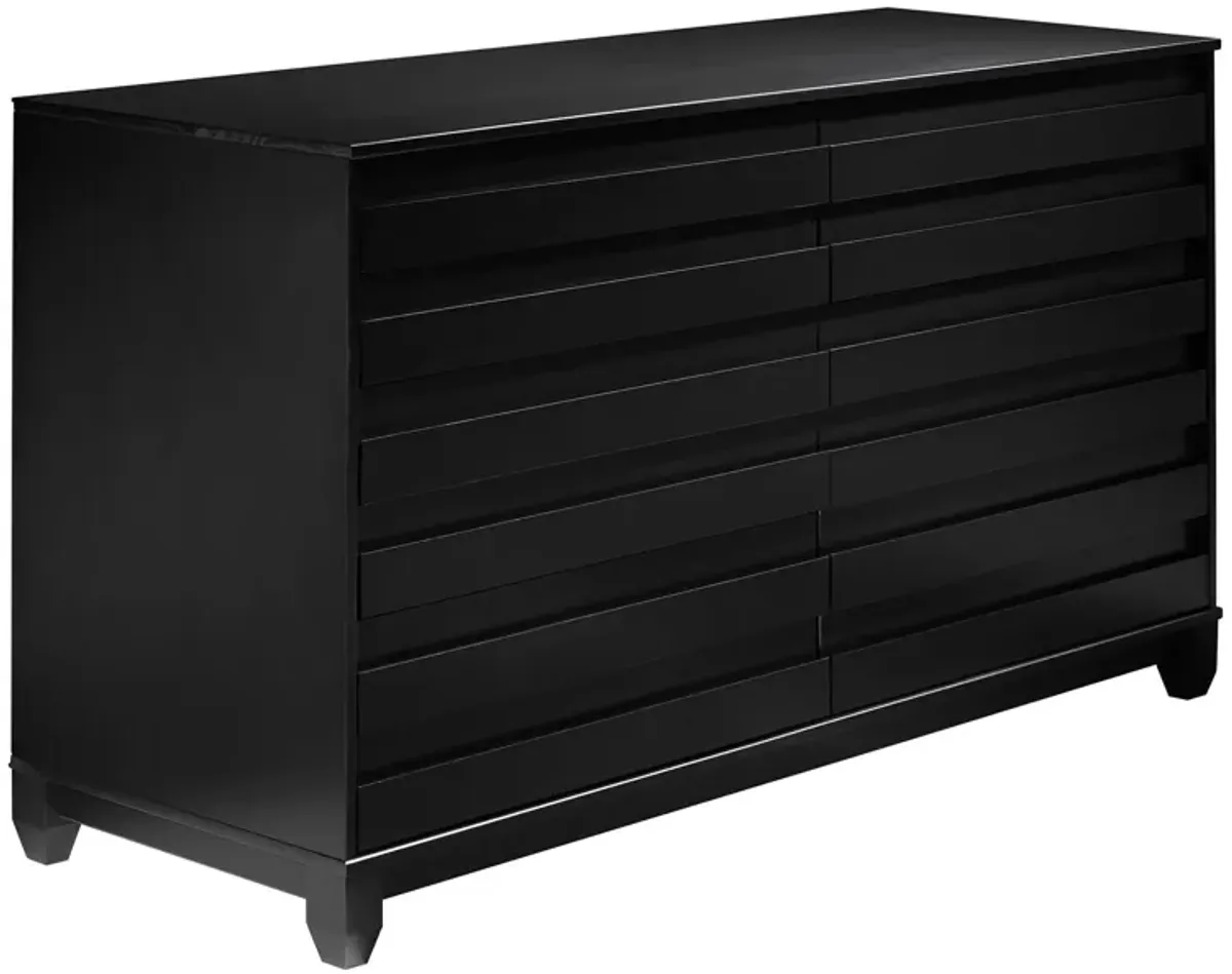 Modern 6 Drawer Solid Wood Dresser With Channel Pulls