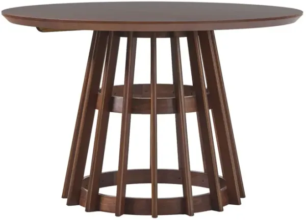 Round Dining Table With Pedestal Base - Brown