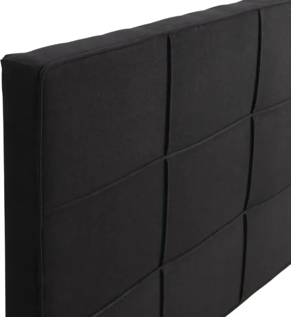 King Size Upholstered Platform Bed Frame With Button Tufted Linen Fabric Headboard, No Box Spring Needed, Wood Slat Support