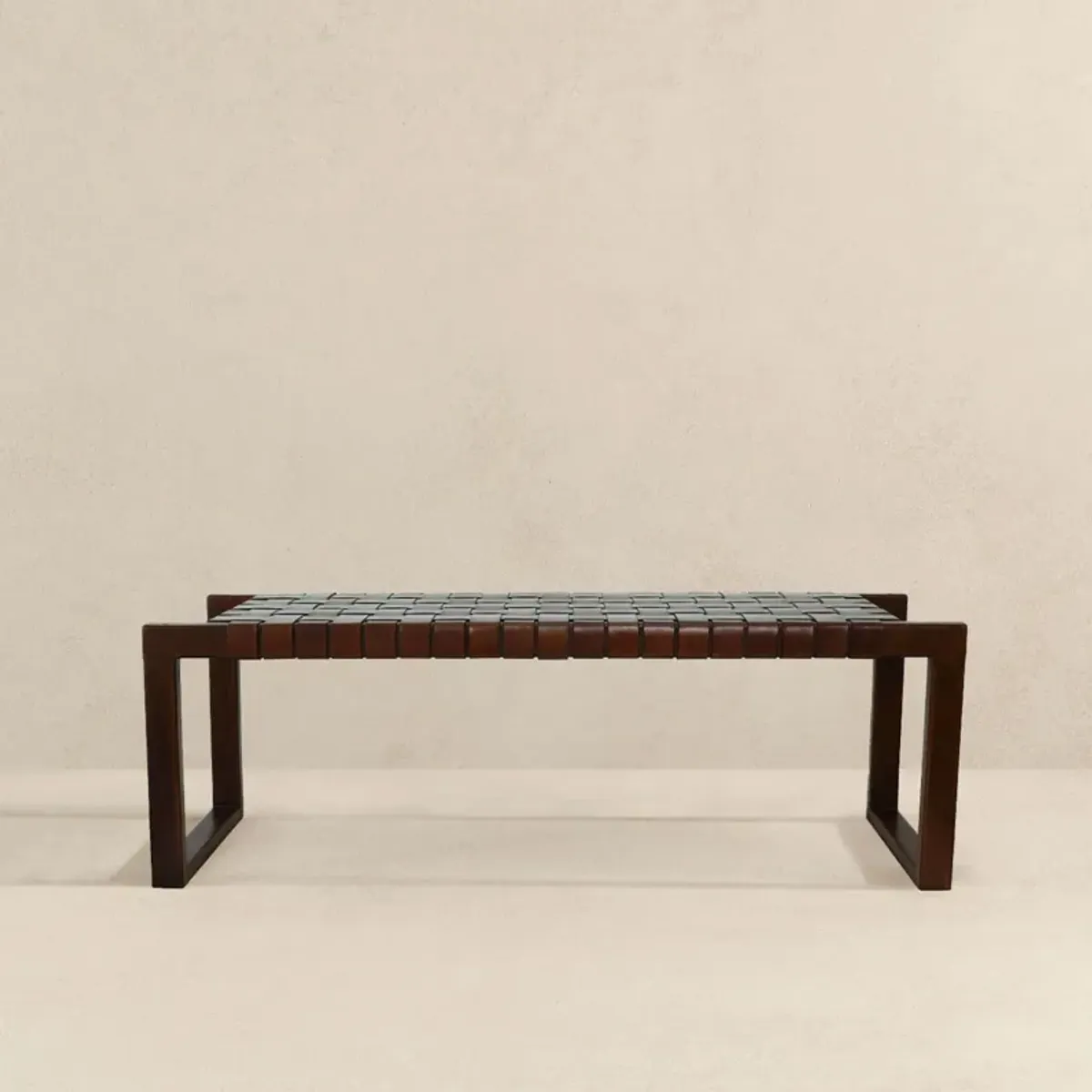 Christina - Bench - Cognac / Dark Brown / Tan
