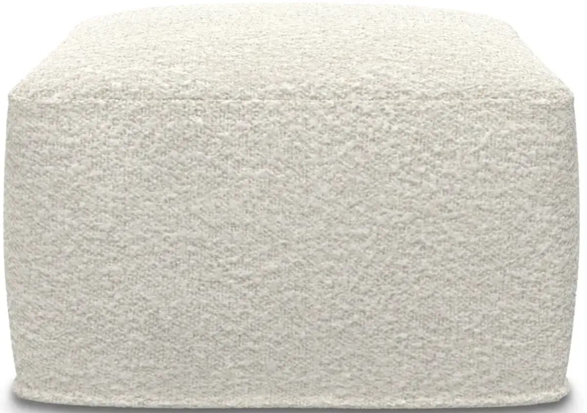 Chantal - Square Pouf - Ivory