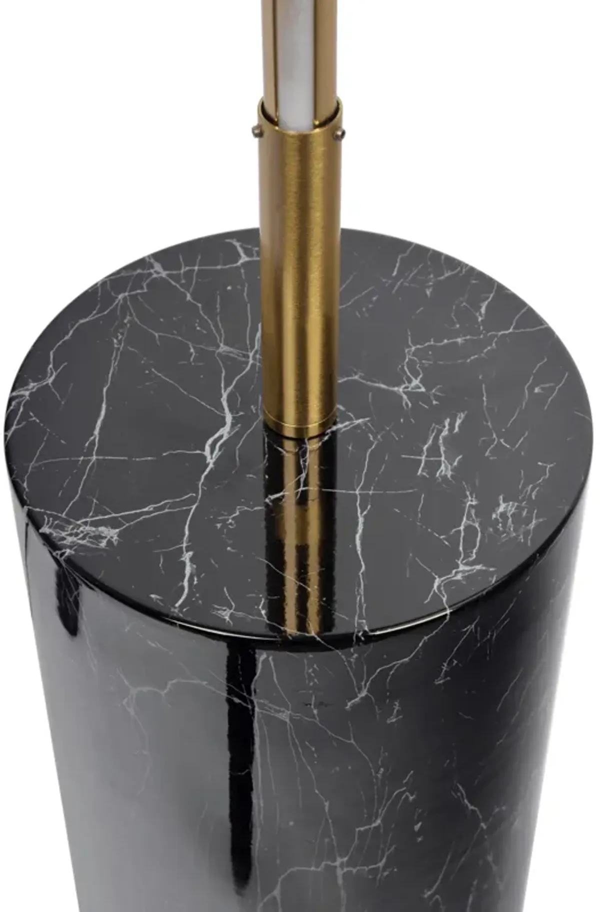 Prism - LED Floor Lamp With On / Off Switch Faux Marble Base - Gold / Marble